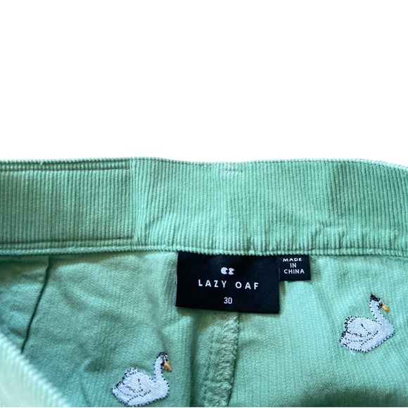Lazy Oaf Swan Song Embroidered Corduroy Pants Men’s size 30 in Light Green - Picture 5 of 6